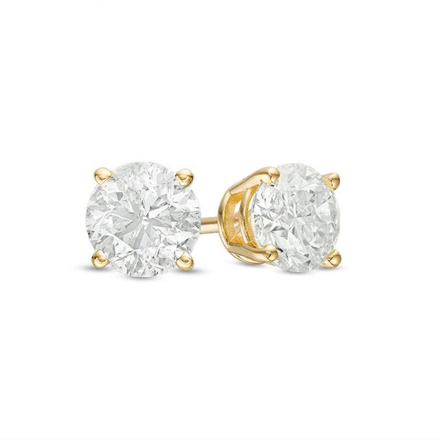 CT. T.W. Certified Diamond Solitaire Stud Earrings in 14K Gold (J/I3)|Peoples Jewellers