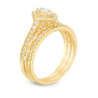 0.50 CT. T.W. Diamond Marquise Frame Vintage-Style Three Piece Bridal Set in 10K Gold|Peoples Jewellers