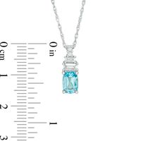 Cushion-Cut Swiss Blue Topaz and Lab-Created White Sapphire Pendant and Drop Earrings Set in Sterling Silver|Peoples Jewellers