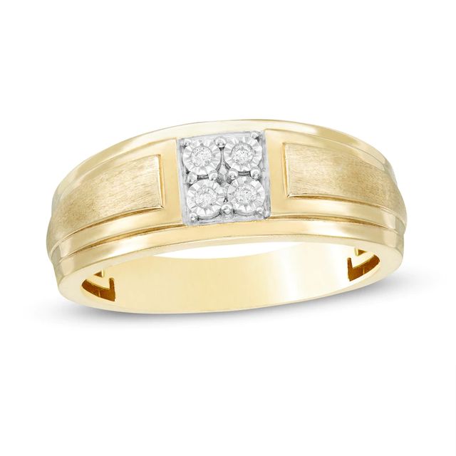 Men's 0.04 CT. T.W. Quad Diamond Anniversary Band in 10K Gold|Peoples Jewellers