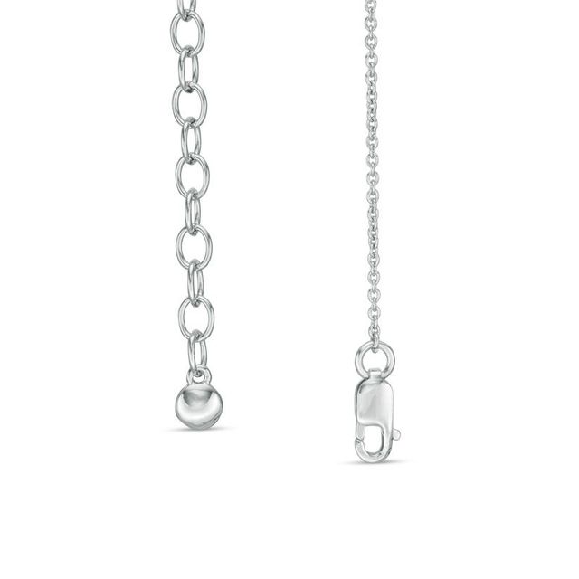 0.15 CT. T.W. Diamond Station Double Strand Necklace in Sterling Silver - 22"|Peoples Jewellers