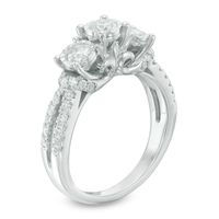 1.00 CT. T.W. Diamond Past Present Future® Engagement Ring in 10K White Gold|Peoples Jewellers