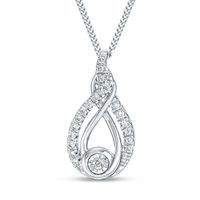 Interwoven™ 0.09 CT. T.W. Diamond Pendant in Sterling Silver - 19"|Peoples Jewellers