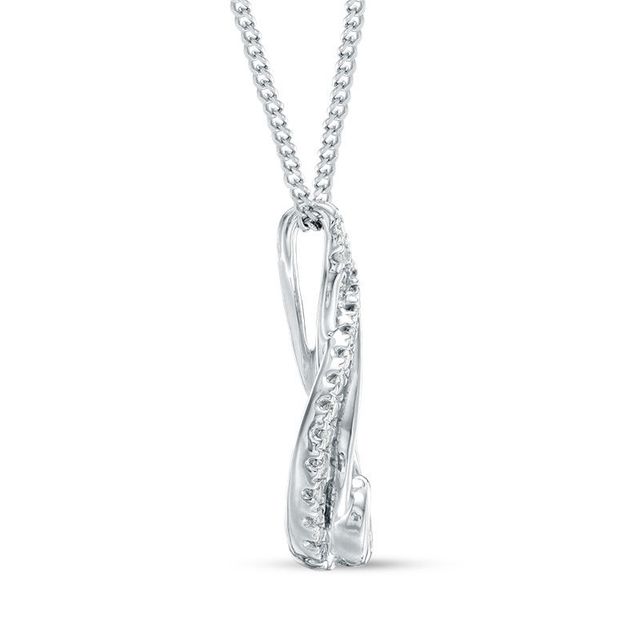 Interwoven™ 0.09 CT. T.W. Diamond Pendant in Sterling Silver - 19"|Peoples Jewellers