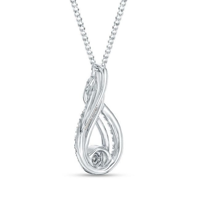 Interwoven™ 0.09 CT. T.W. Diamond Pendant in Sterling Silver - 19"|Peoples Jewellers