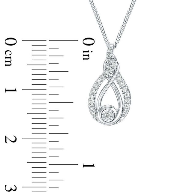 Interwoven™ 0.09 CT. T.W. Diamond Pendant in Sterling Silver - 19"|Peoples Jewellers