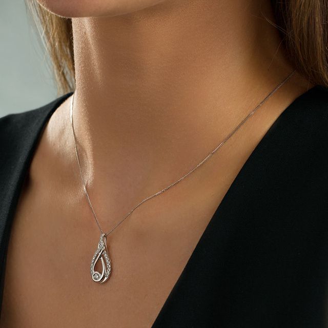 Interwovenâ¢ CT. T.W. Diamond Pendant in 10K Gold