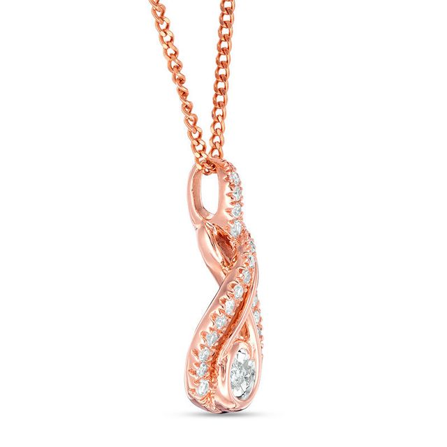 Interwoven™ CT. T.W. Diamond Pendant in 10K Rose Gold