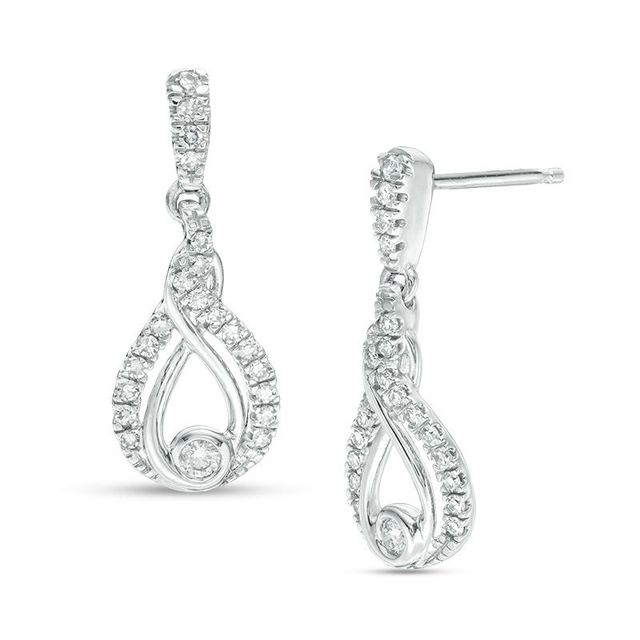 Interwoven™ CT. T.W. Diamond Drop Earrings in 10K Gold|Peoples Jewellers