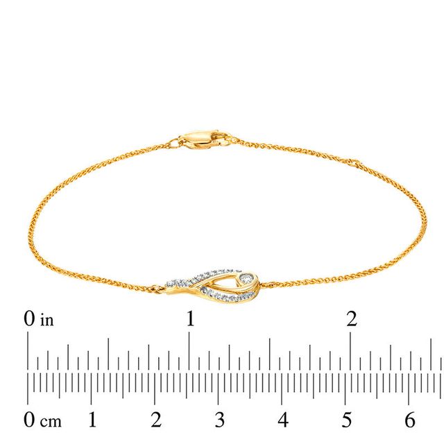 Interwoven™ 0.145 CT. T.W. Diamond Bracelet in 10K Gold - 7.75"|Peoples Jewellers