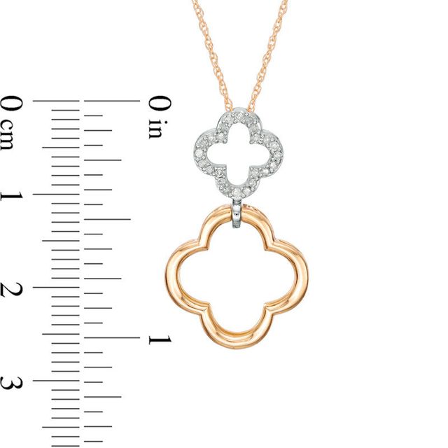 Convertibilities 0.10 CT. T.W. Diamond Clover Three-in-One Pendant in 10K Two-Tone Gold