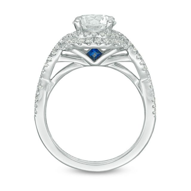 Vera Wang Love Collection 1.95 CT. T.W. Certified Diamond Frame Twist Engagement Ring in Platinum (I/SI2)|Peoples Jewellers