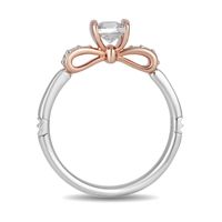 Enchanted Disney Snow White 0.50 CT. T.W. Princess-Cut Diamond Bow Engagement Ring in 14K Two-Tone Gold|Peoples Jewellers