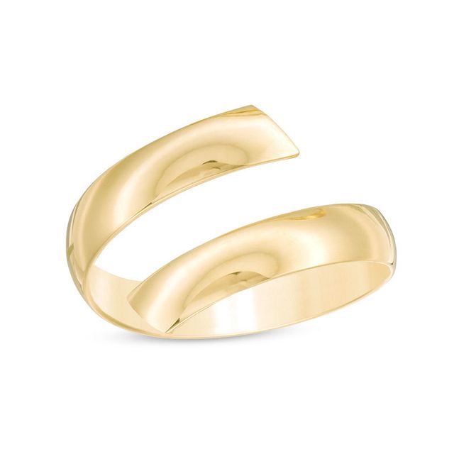 Italian Gold Bypass Ribbon Ring in 14K Gold - Size 7