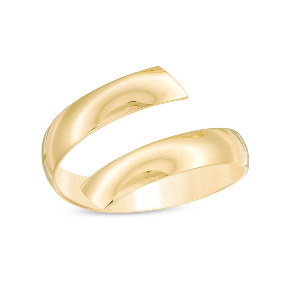 Italian Gold Bypass Ribbon Ring in 14K Gold - Size 7|Peoples Jewellers