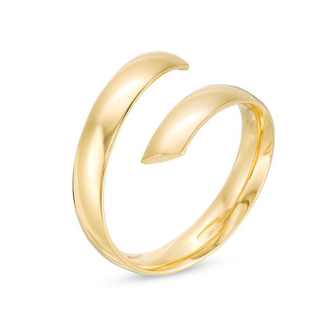 Italian Gold Bypass Ribbon Ring in 14K Gold - Size 7|Peoples Jewellers