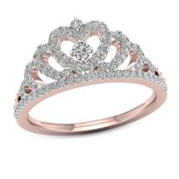 0.30 CT. T.W. Diamond Heart Crown Ring in 10K Rose Gold|Peoples Jewellers