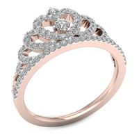 0.30 CT. T.W. Diamond Heart Crown Ring in 10K Rose Gold|Peoples Jewellers