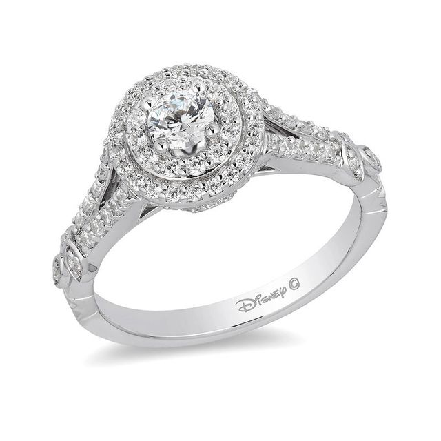 Enchanted Disney Tiana 0.75 CT. T.W. Diamond Double Frame Engagement Ring in 14K White Gold|Peoples Jewellers