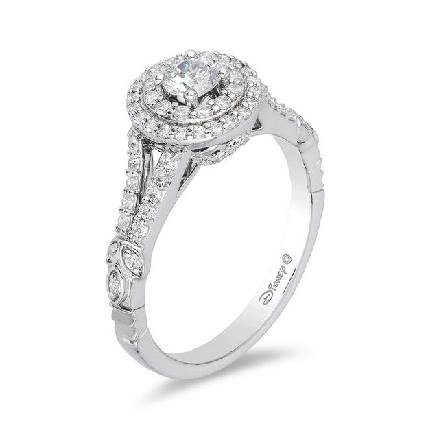 Enchanted Disney Tiana 0.75 CT. T.W. Diamond Double Frame Engagement Ring in 14K White Gold|Peoples Jewellers