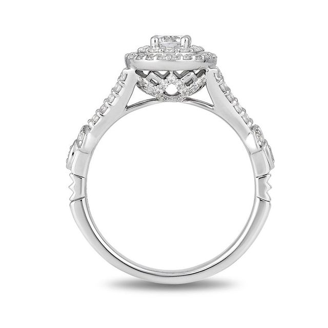 Enchanted Disney Tiana 0.75 CT. T.W. Diamond Double Frame Engagement Ring in 14K White Gold