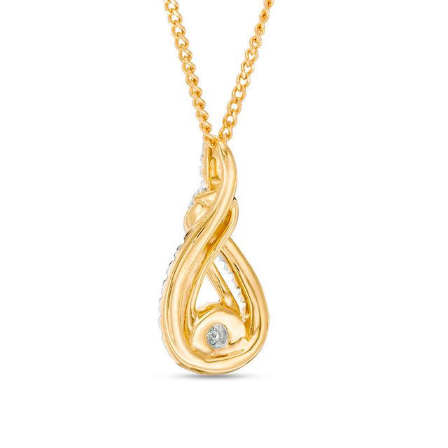 Interwoven™ 0.16 CT. T.W. Diamond Pendant in Sterling Silver and 10K Gold - 19"|Peoples Jewellers
