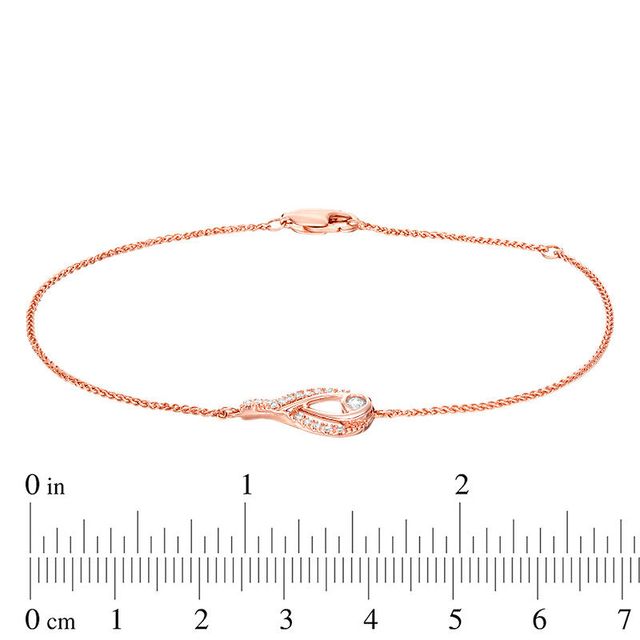 Interwoven™ 0.145 CT. T.W. Diamond Bracelet in 10K Rose Gold - 7.75"