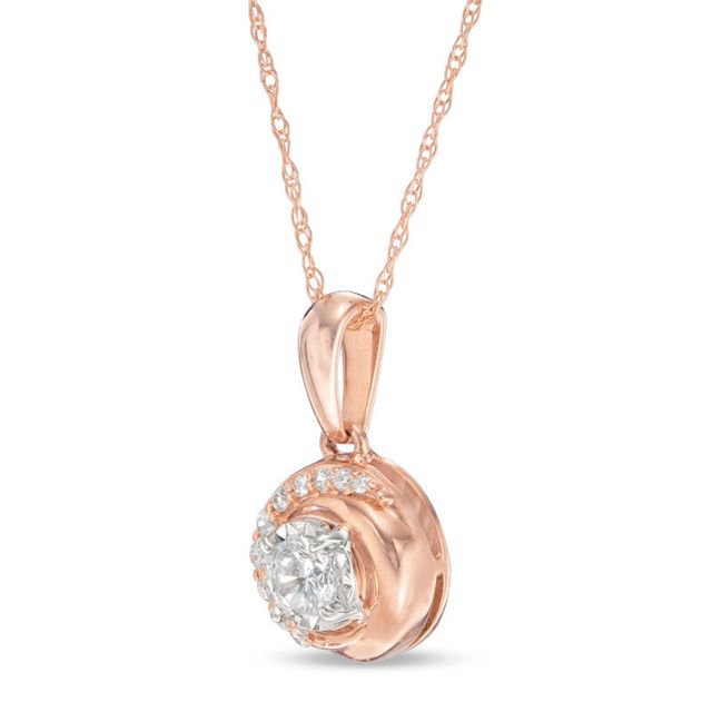 0.24 CT. T.W. Diamond Orbit Pendant in 10K Rose Gold|Peoples Jewellers