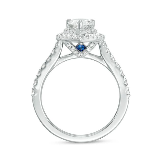 Vera Wang Love Collection 1.69 CT. T.W. Certified Pear-Shaped Diamond Frame Engagement Ring in 14K White Gold (I/SI2)|Peoples Jewellers