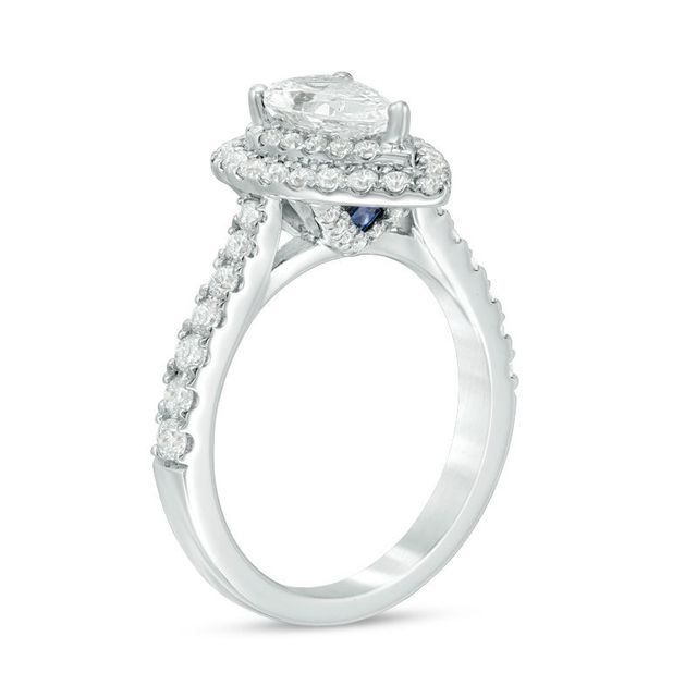 Vera Wang Love Collection 1.69 CT. T.W. Certified Pear-Shaped Diamond Frame Engagement Ring in Platinum (I/SI2)