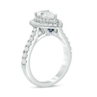 Vera Wang Love Collection 1.69 CT. T.W. Certified Pear-Shaped Diamond Frame Engagement Ring in Platinum (I/SI2)|Peoples Jewellers