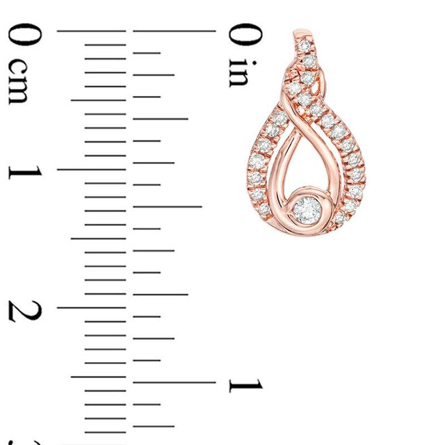 Interwoven™ 0.23 CT. T.W. Diamond Drop Earrings in 10K Rose Gold|Peoples Jewellers