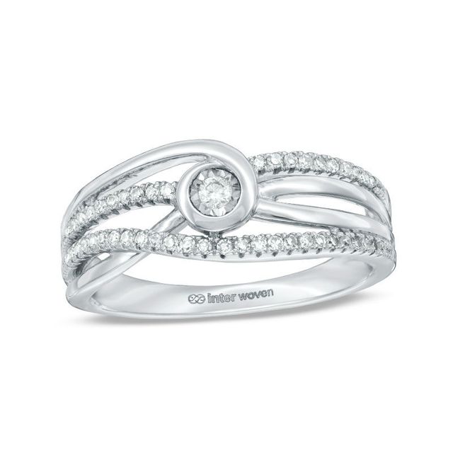 Interwoven™ 0.20 CT. T.W. Diamond Promise Ring in 10K White Gold - Size 7|Peoples Jewellers