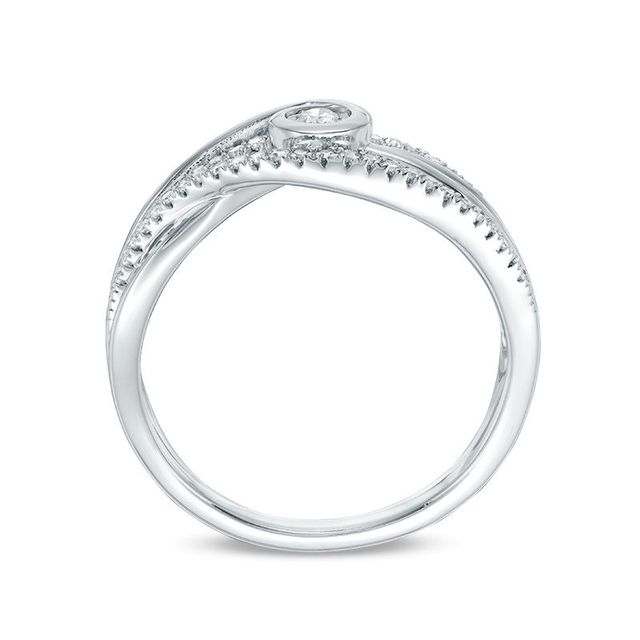 Interwoven™ 0.20 CT. T.W. Diamond Promise Ring in 10K White Gold - Size 7|Peoples Jewellers