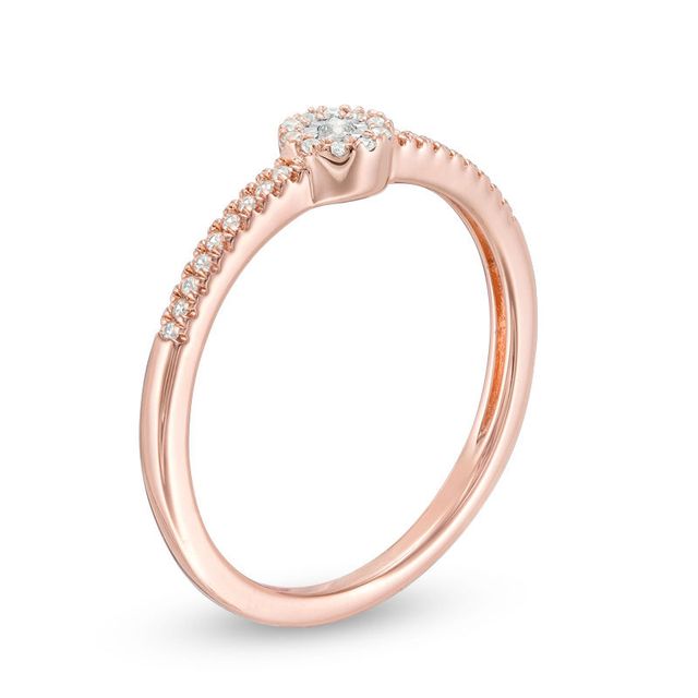 0.10 CT. T.W. Diamond Frame Ring in 10K Rose Gold