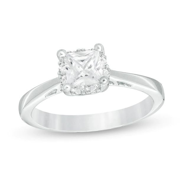 1.00 CT. T.W. Certified Canadian Princess-Cut Diamond Frame Engagement Ring in 14K White Gold (I/I1)