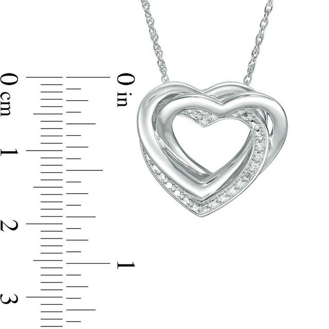 Diamond Accent Interlocking Hearts Pendant in Sterling Silver|Peoples Jewellers