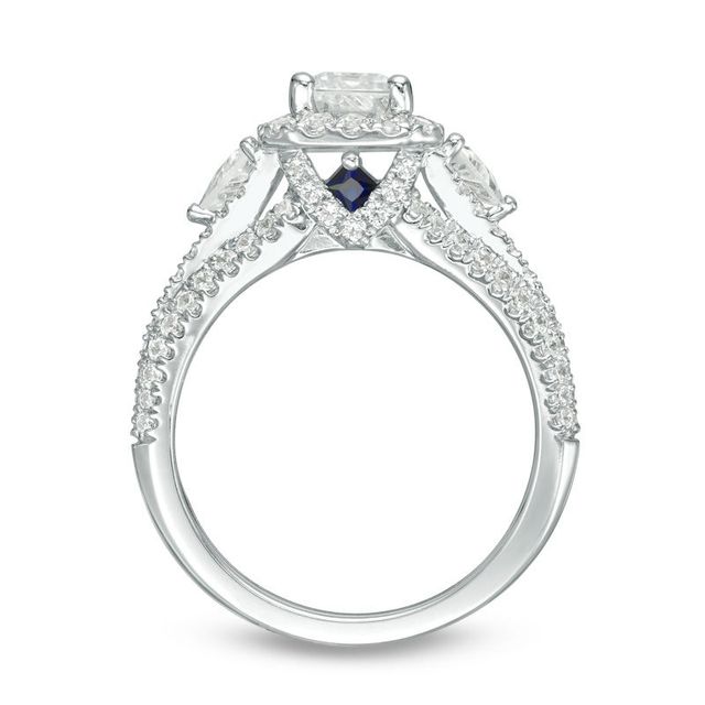 Vera Wang Love Collection 2.23 CT. T.W. Certified Emerald-Cut Diamond Frame Engagement Ring in 14K White Gold (I/SI2)|Peoples Jewellers
