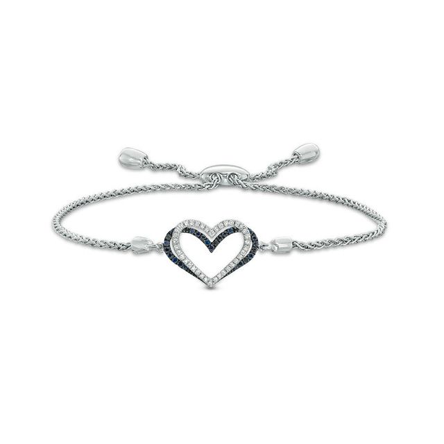 The Kindred Heart from Vera Wang Love Collection 0.085 CT. T.W. Diamond and  Sapphire Bracelet in Sterling Silver - 9.0|Peoples Jewellers