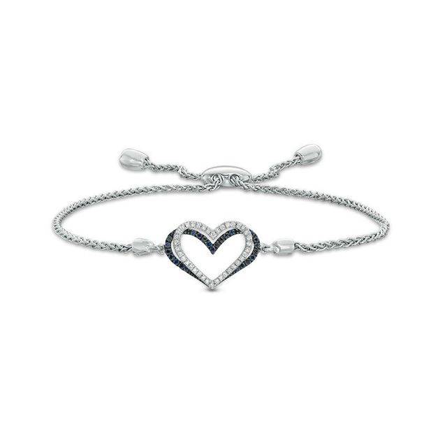 The Kindred Heart from Vera Wang Love Collection 0.085 CT. T.W. Diamond and Sapphire Bracelet in Sterling Silver - 9.0"|Peoples Jewellers