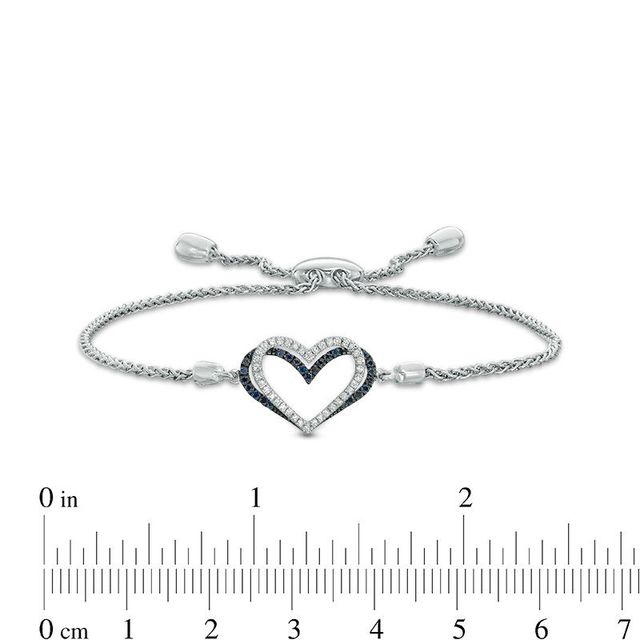 The Kindred Heart from Vera Wang Love Collection 0.085 CT. T.W. Diamond and Sapphire Bracelet in Sterling Silver - 9.0"|Peoples Jewellers