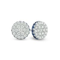 Vera Wang Love Collection 0.37 CT. T.W. Composite Diamond and Blue Sapphire Stud Earrings in Sterling Silver|Peoples Jewellers