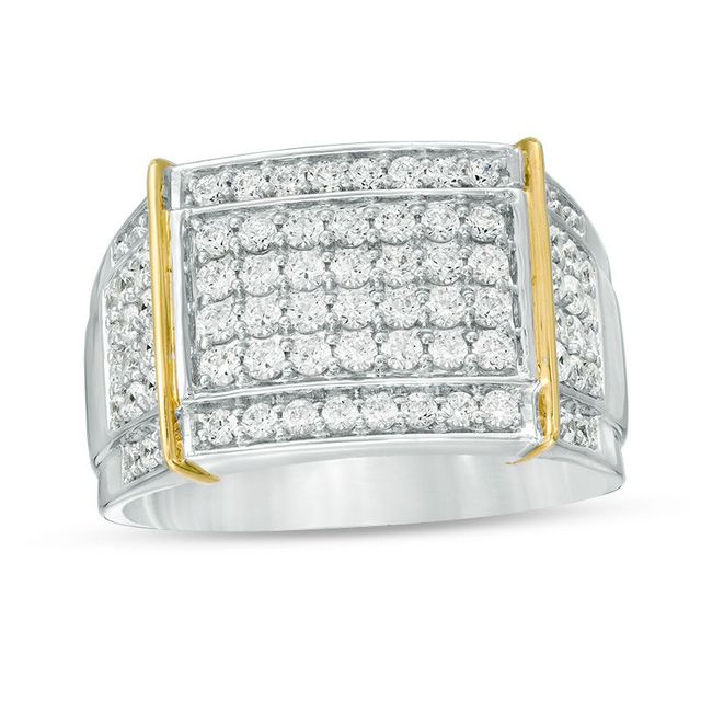 Men's 1.50 CT. T.W. Composite Diamond Collar Ring in 10K Two-Tone Gold|Peoples Jewellers