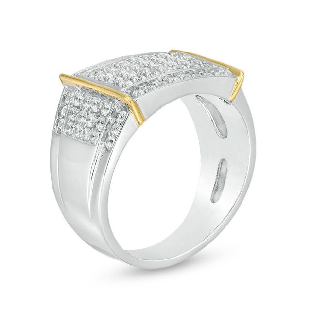 Men's 1.50 CT. T.W. Composite Diamond Collar Ring in 10K Two-Tone Gold|Peoples Jewellers