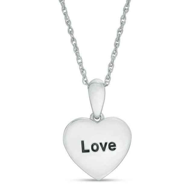 1/20 CT. T.W. Composite Diamond Heart Pendant in Sterling Silver (1 Line)|Peoples Jewellers