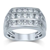 Men's 2.00 CT. T.W. Diamond Triple Row Ring in 10K White Gold|Peoples Jewellers