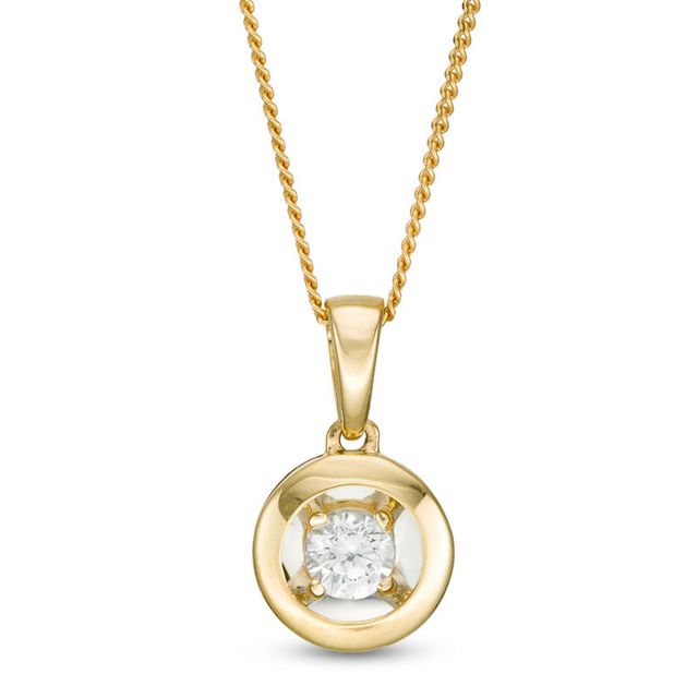 Magnificence™ 0.08 CT. Diamond Solitaire Frame Pendant in 10K Gold|Peoples Jewellers