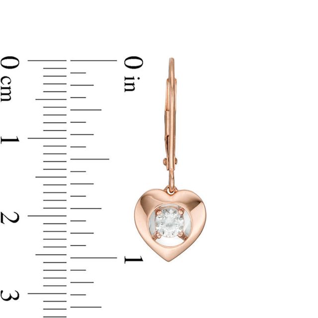 Magnificence™ 0.15 CT. T.W. Diamond Solitaire Heart Frame Drop Earrings in 10K Rose Gold|Peoples Jewellers