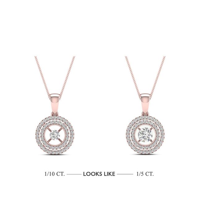 Magnificence™ 0.15 CT. T.W. Diamond Solitaire Heart Frame Drop Earrings in 10K Rose Gold|Peoples Jewellers