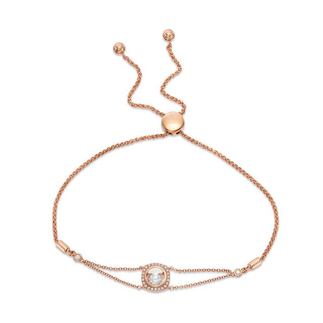 Magnificence™ 0.20 CT. T.W. Diamond Frame Bolo Bracelet in 10K Rose Gold - 10.5"|Peoples Jewellers
